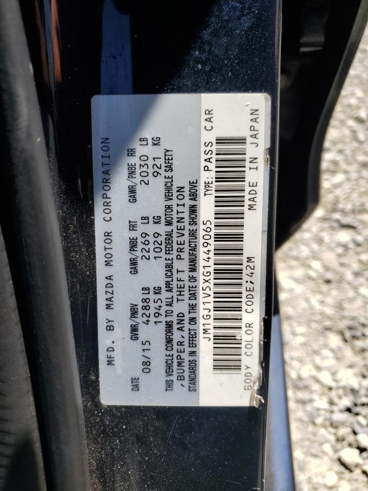 2016 Mazda 6 Touring VIN: JM1GJ1V5XG1449065 Lot: 64241485