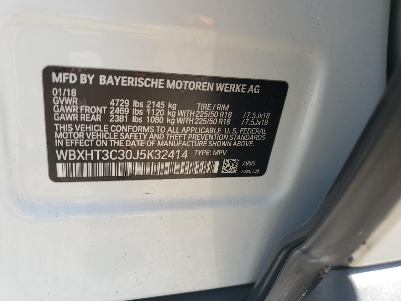 2018 BMW X1 xDrive28I VIN: WBXHT3C30J5K32414 Lot: 64701095