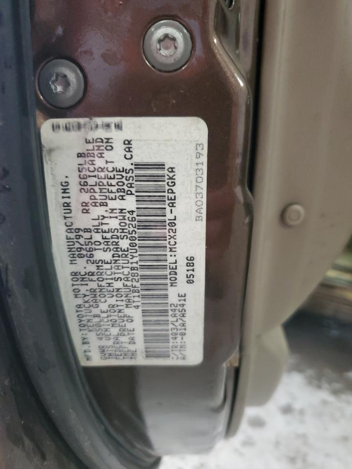 2000 Toyota Avalon Xl VIN: 4T1BF28B1YU005264 Lot: 64400835
