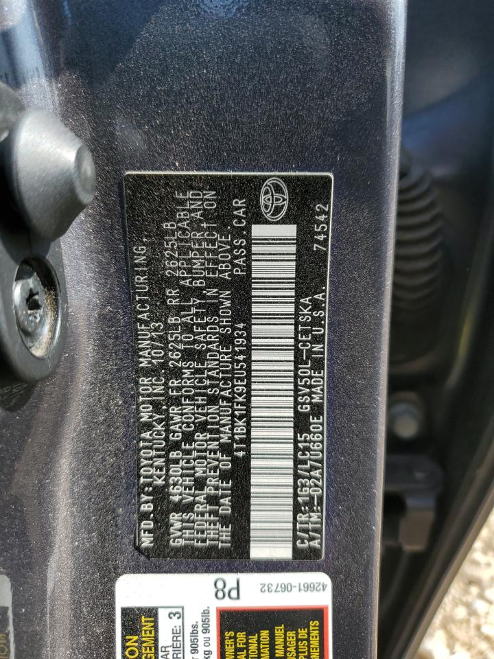 2014 Toyota Camry Se VIN: 4T1BK1FK9EU541934 Lot: 64916705