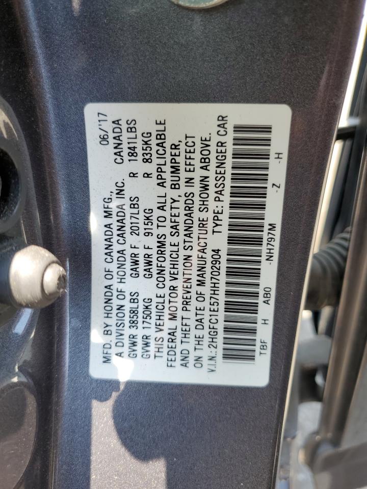 2017 Honda Civic Si VIN: 2HGFC1E57HH702904 Lot: 64847485