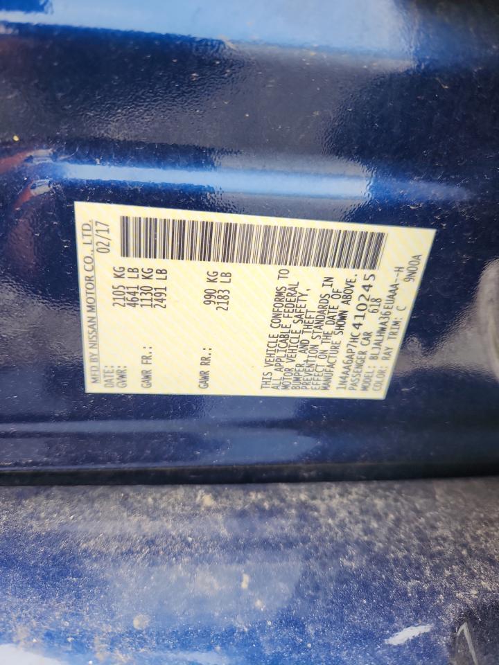 2017 Nissan Maxima 3.5S VIN: 1N4AA6AP7HC410245 Lot: 64376885