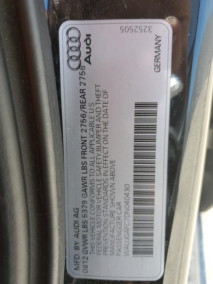 2013 Audi A6 Prestige VIN: WAUJGAFC7DN040430 Lot: 65359255