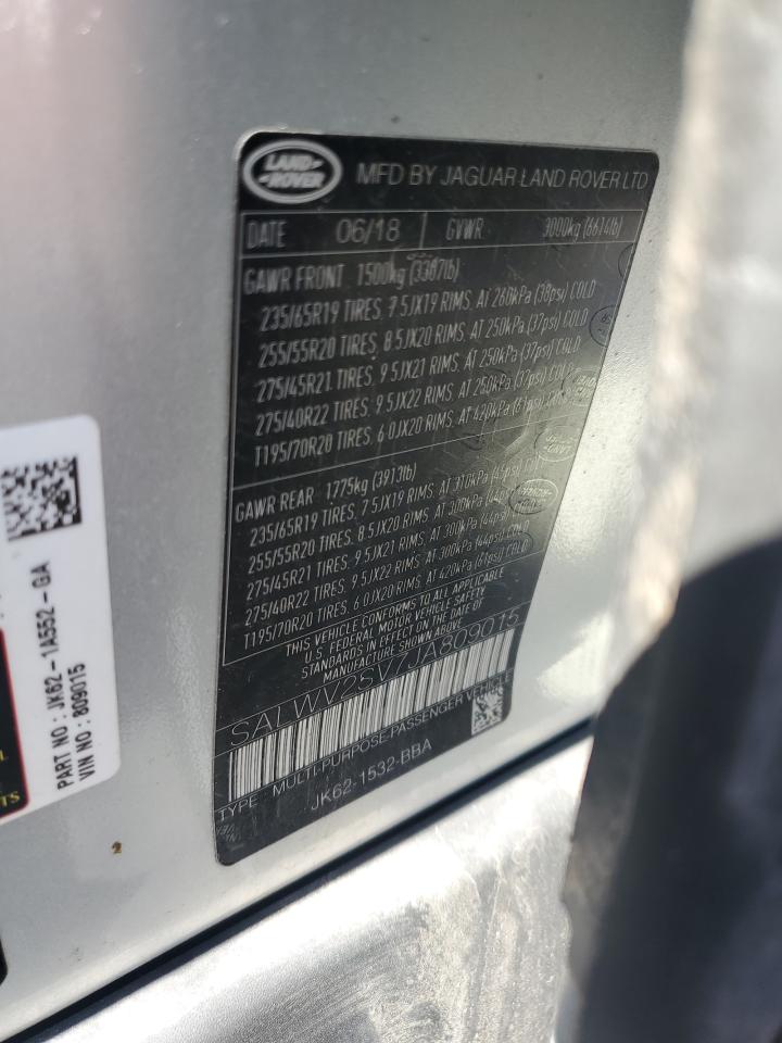 2018 Land Rover Range Rover Sport Hse Dynamic VIN: SALWV2SV7JA809015 Lot: 65411105
