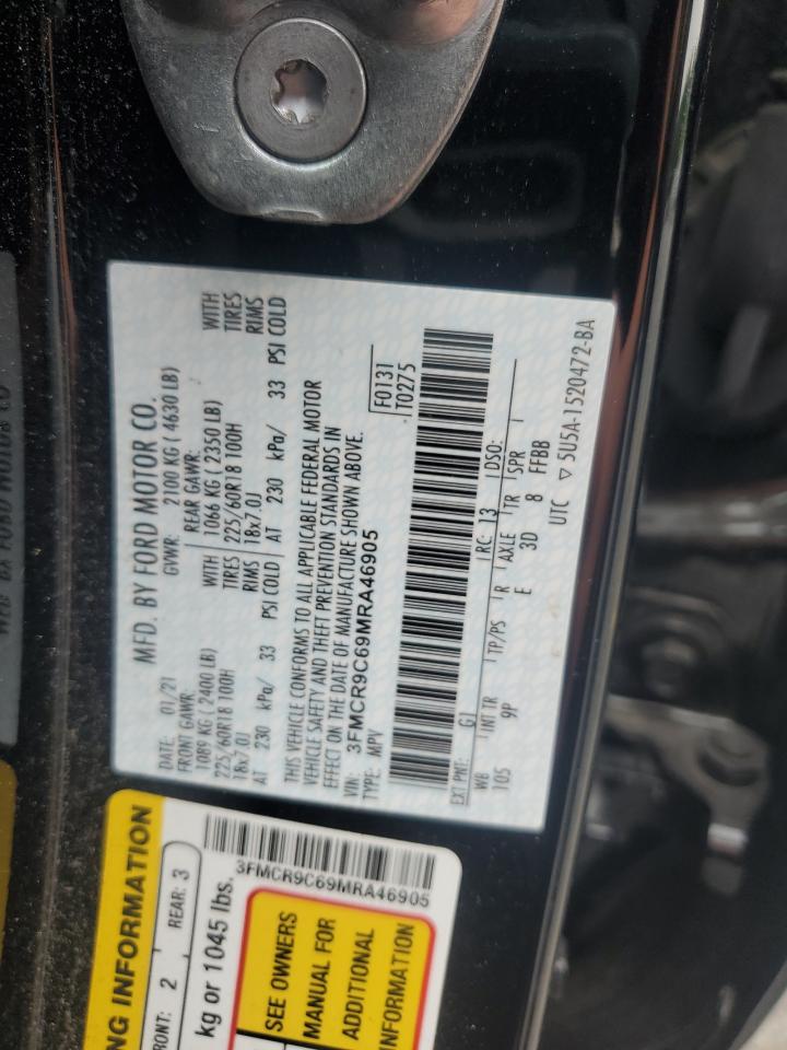 2021 Ford Bronco Sport Outer Banks VIN: 3FMCR9C69MRA46905 Lot: 64965265