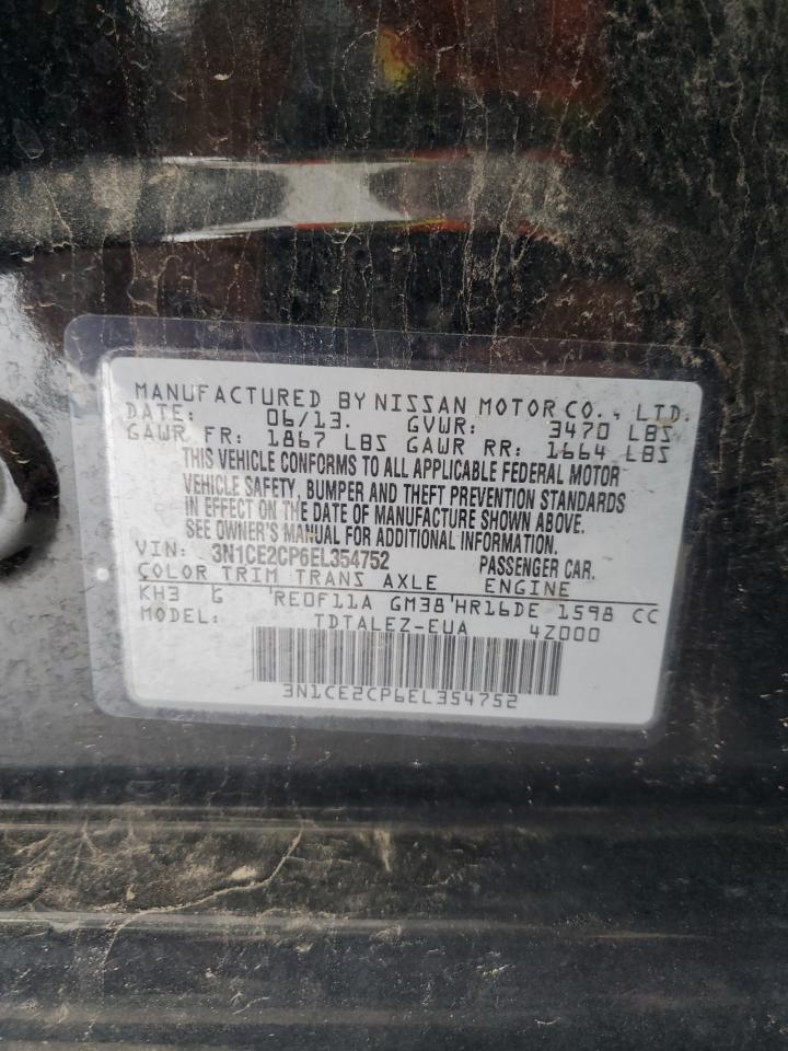 2014 Nissan Versa Note S VIN: 3N1CE2CP6EL354752 Lot: 64385785