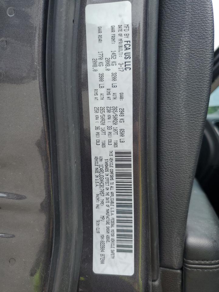 2017 Dodge Durango Gt VIN: 1C4RDJDGXHC817057 Lot: 65169085