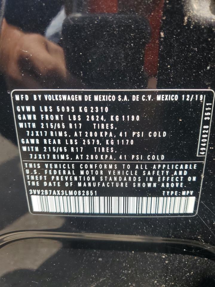 2020 Volkswagen Tiguan Se VIN: 3VV2B7AX3LM082851 Lot: 64874465