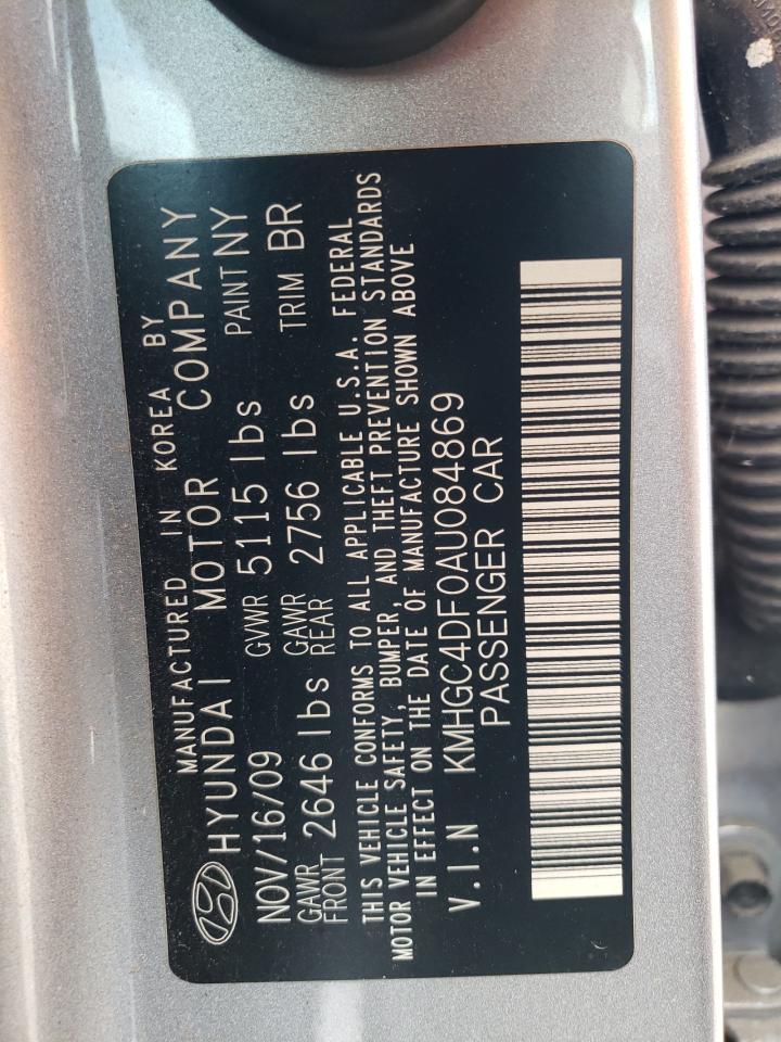 2010 Hyundai Genesis 4.6L VIN: KMHGC4DF0AU084869 Lot: 65798475