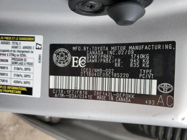 2009 TOYOTA COROLLA BASE  