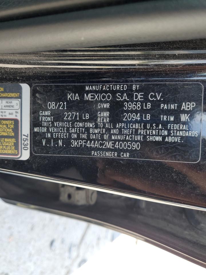 2021 Kia Forte Gt VIN: 3KPF44AC2ME400590 Lot: 64185125
