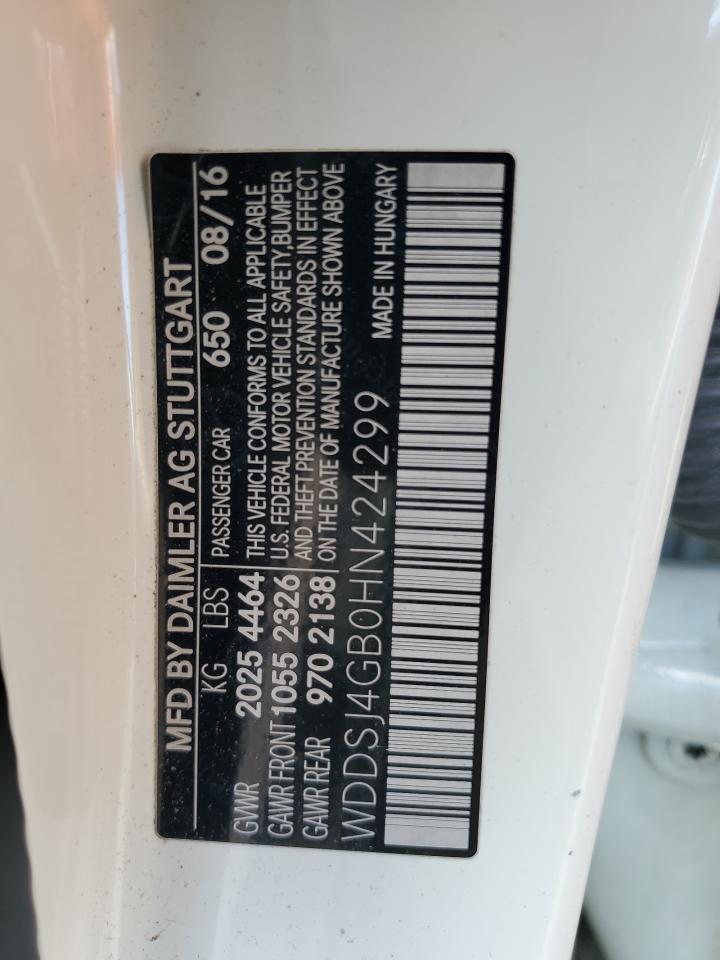 2017 Mercedes-Benz Cla 250 4Matic VIN: WDDSJ4GB0HN424299 Lot: 64663125