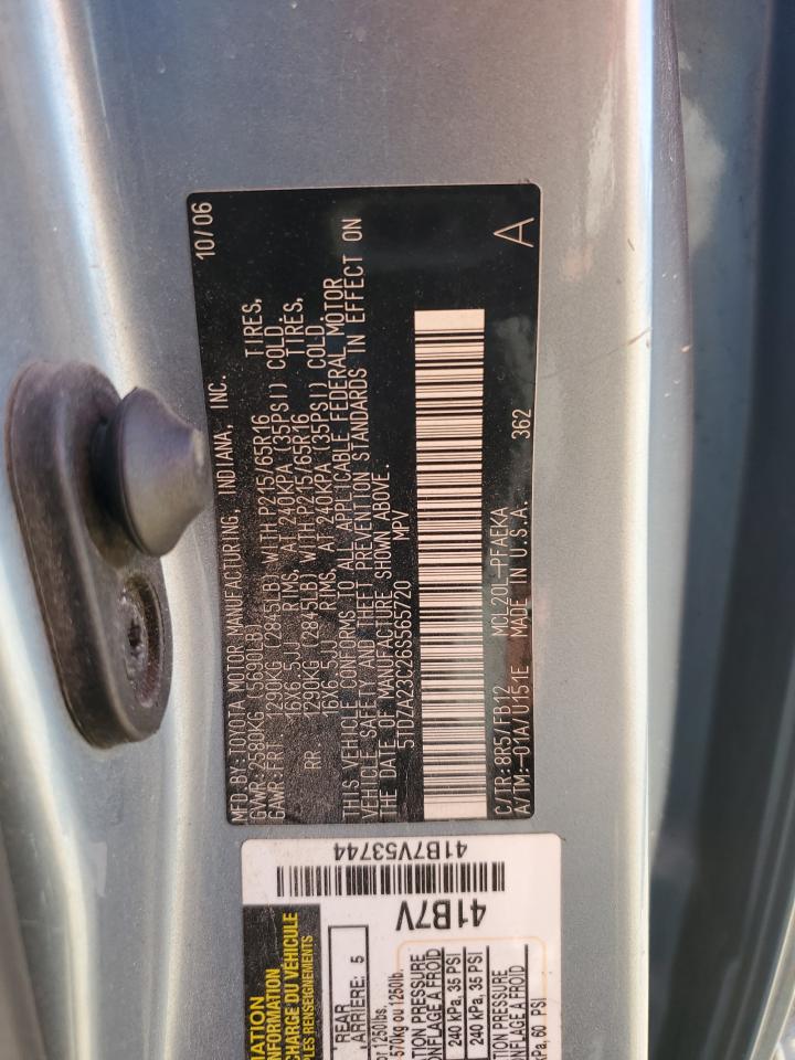 2006 Toyota Sienna Ce VIN: 5TDZA23C26S565720 Lot: 63186145
