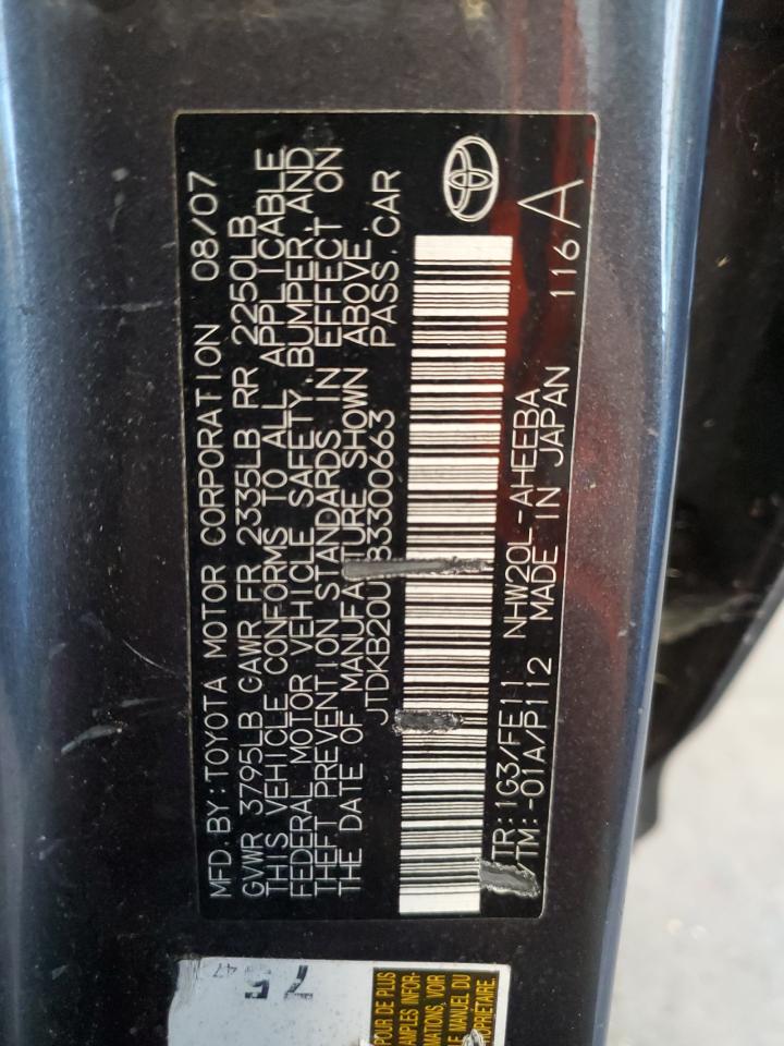 2008 Toyota Prius VIN: JTDKB20U783300663 Lot: 65784365