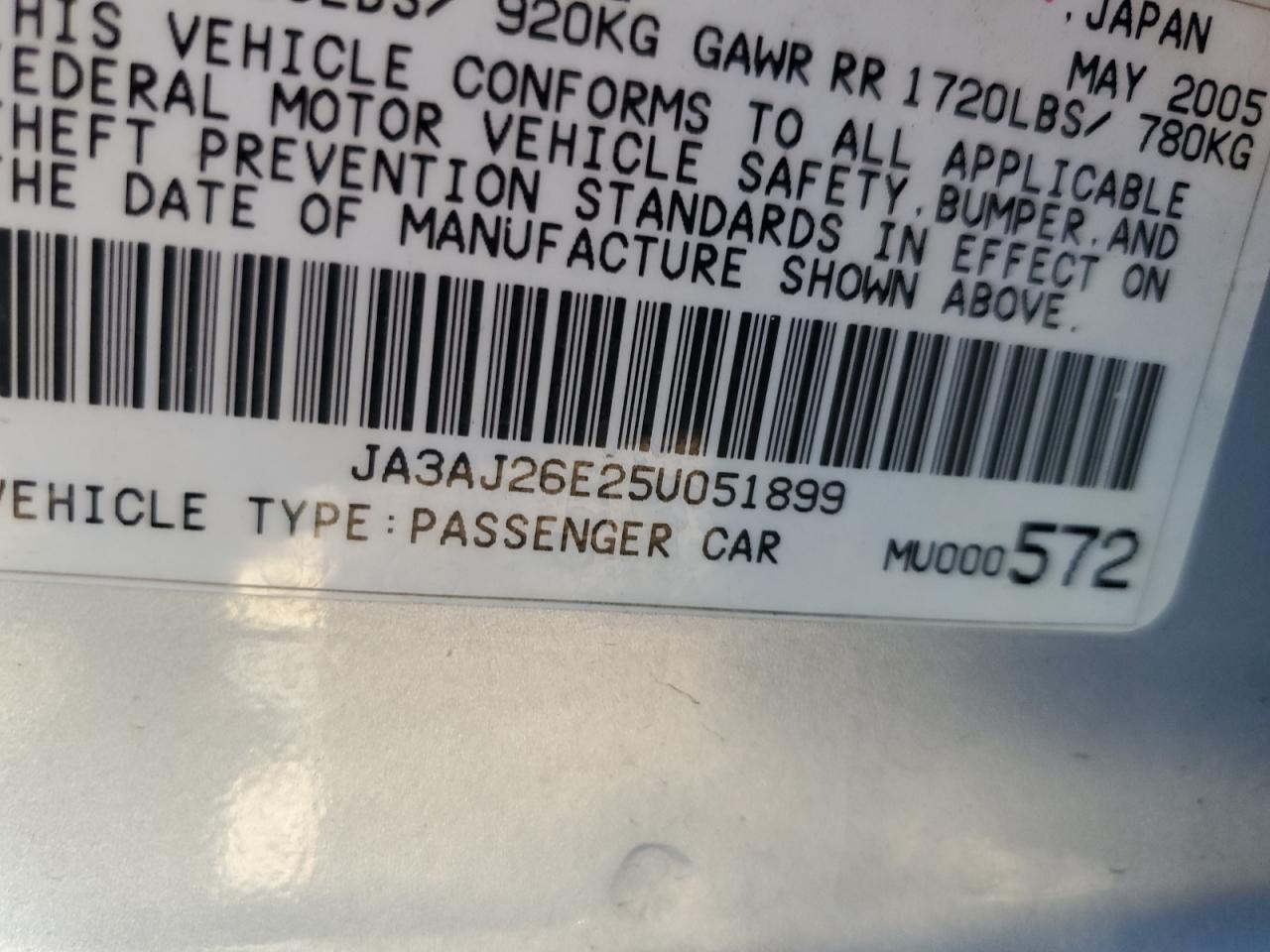 2005 Mitsubishi Lancer Es VIN: JA3AJ26E25U051899 Lot: 64144255