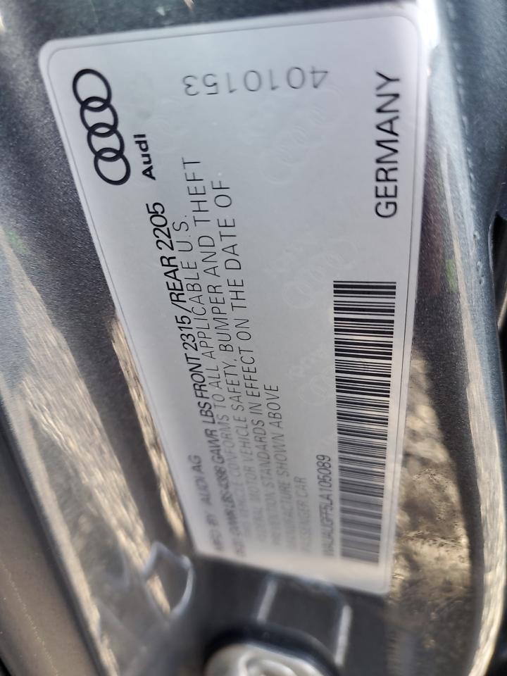 2020 Audi A3 Premium VIN: WAUAUGFF5LA105089 Lot: 65274865