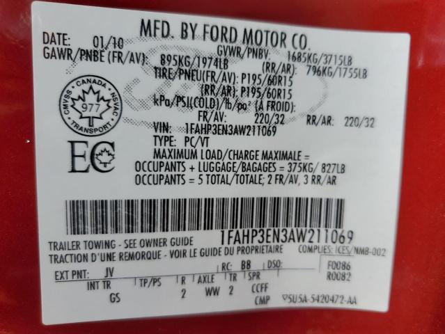 2010 FORD FOCUS S  