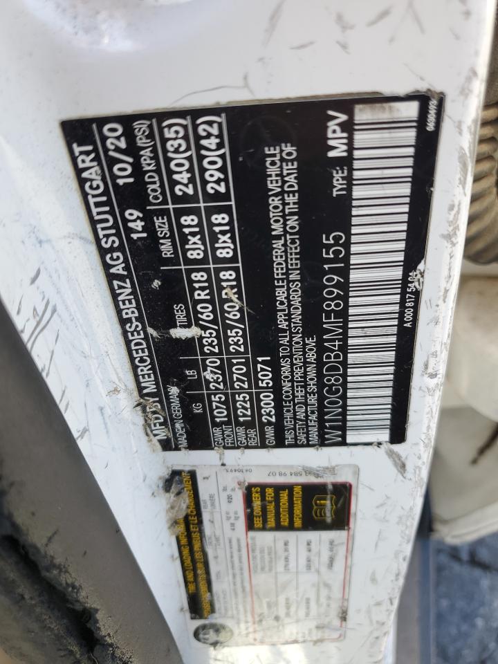 2021 Mercedes-Benz Glc 300 VIN: W1N0G8DB4MF899155 Lot: 66149115