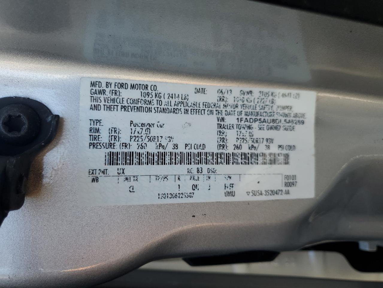 2013 Ford C-Max Se VIN: 1FADP5AU8DL546289 Lot: 63663685
