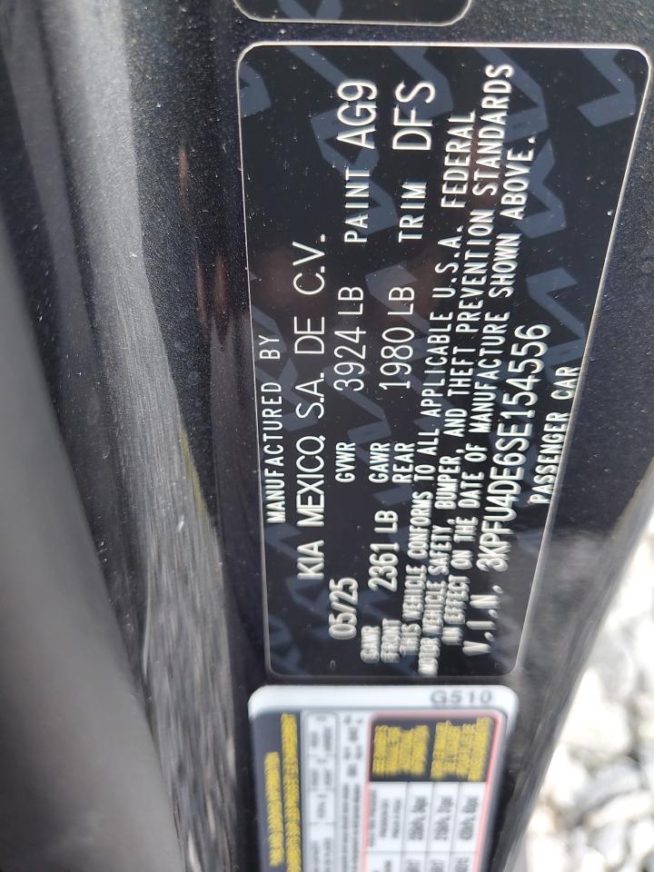 2025 Kia K4 Ex VIN: 3KPFU4DE6SE154556 Lot: 65182195