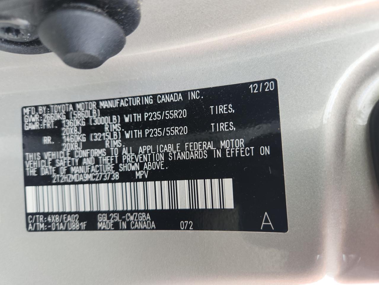 2021 Lexus Rx 350 VIN: 2T2HZMDA9MC273738 Lot: 63090605