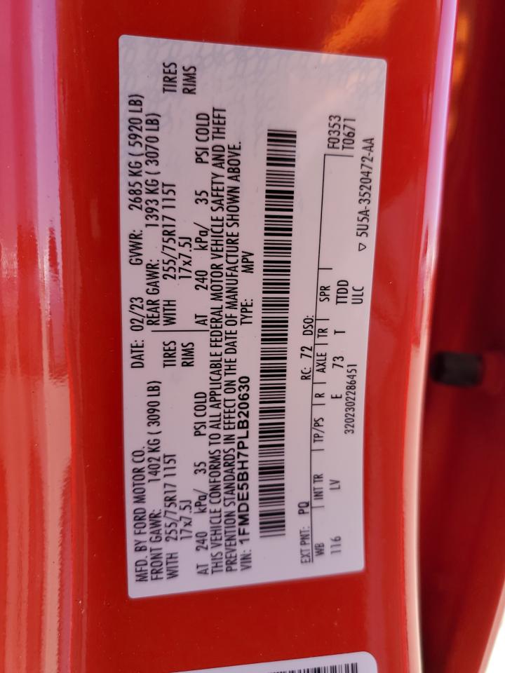 2023 Ford Bronco Base VIN: 1FMDE5BH7PLB20630 Lot: 63412115