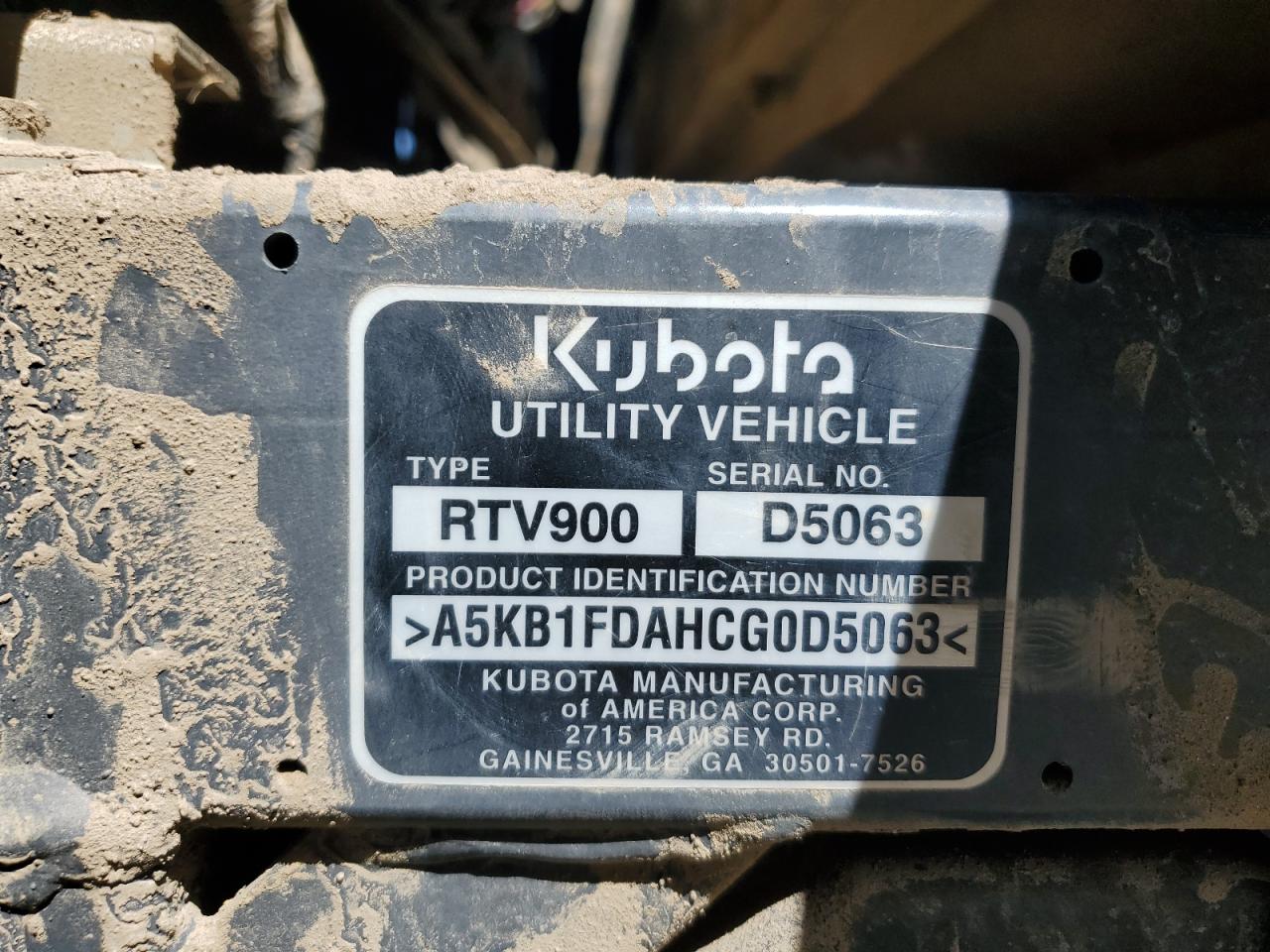 a5kb1fdahcg0d5063 A5KB1FDAHCG0D5063 2013 Kawasaki Rtv900 Xtg