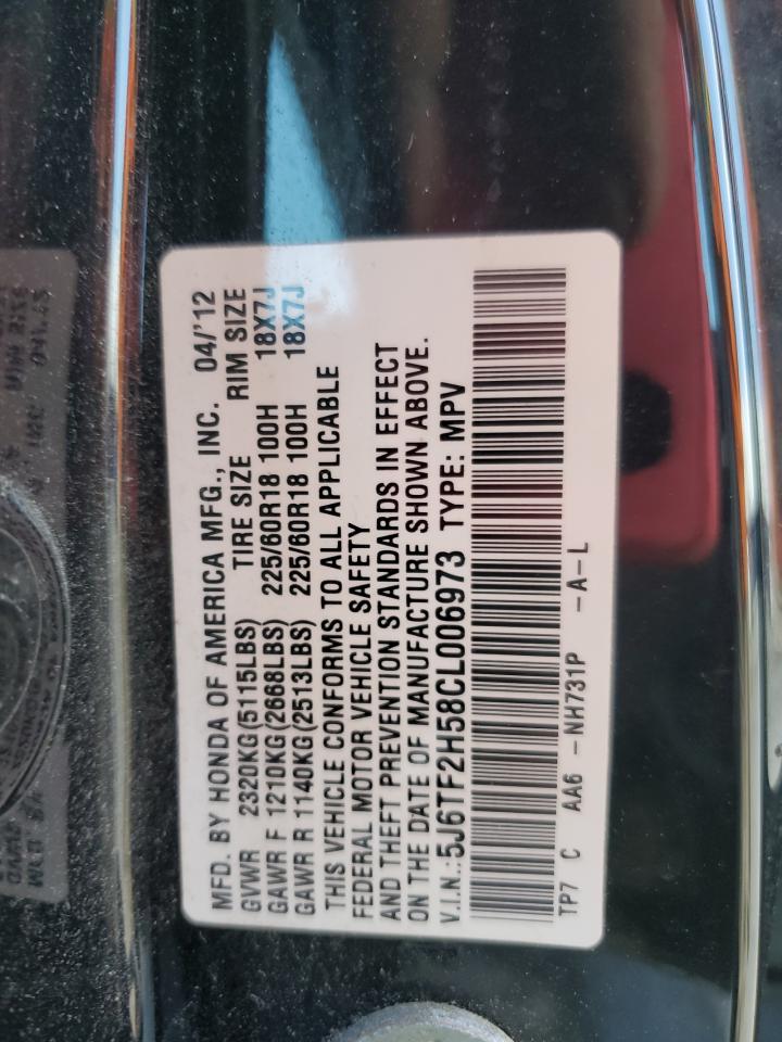 2012 Honda Crosstour Exl VIN: 1HGCR2F54GA110704 Lot: 65511465