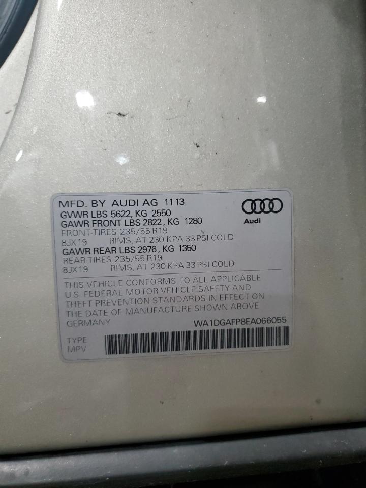 2014 Audi Q5 Premium Plus VIN: WA1DGAFP8EA066055 Lot: 64619725