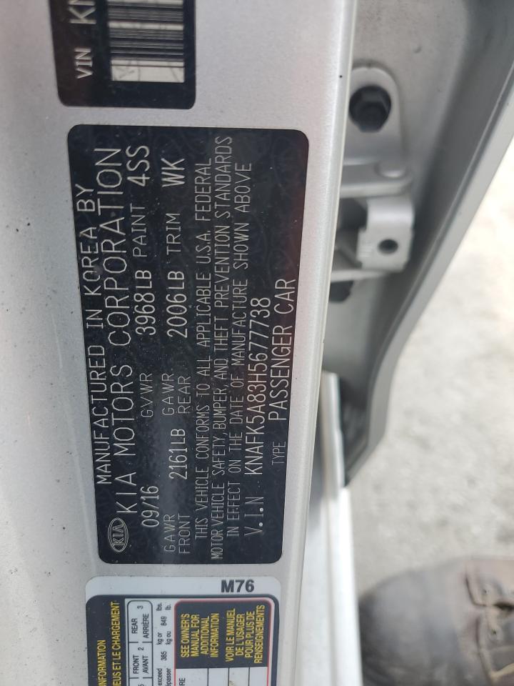 2017 Kia Forte Lx VIN: KNAFK5A83H5677738 Lot: 67112315