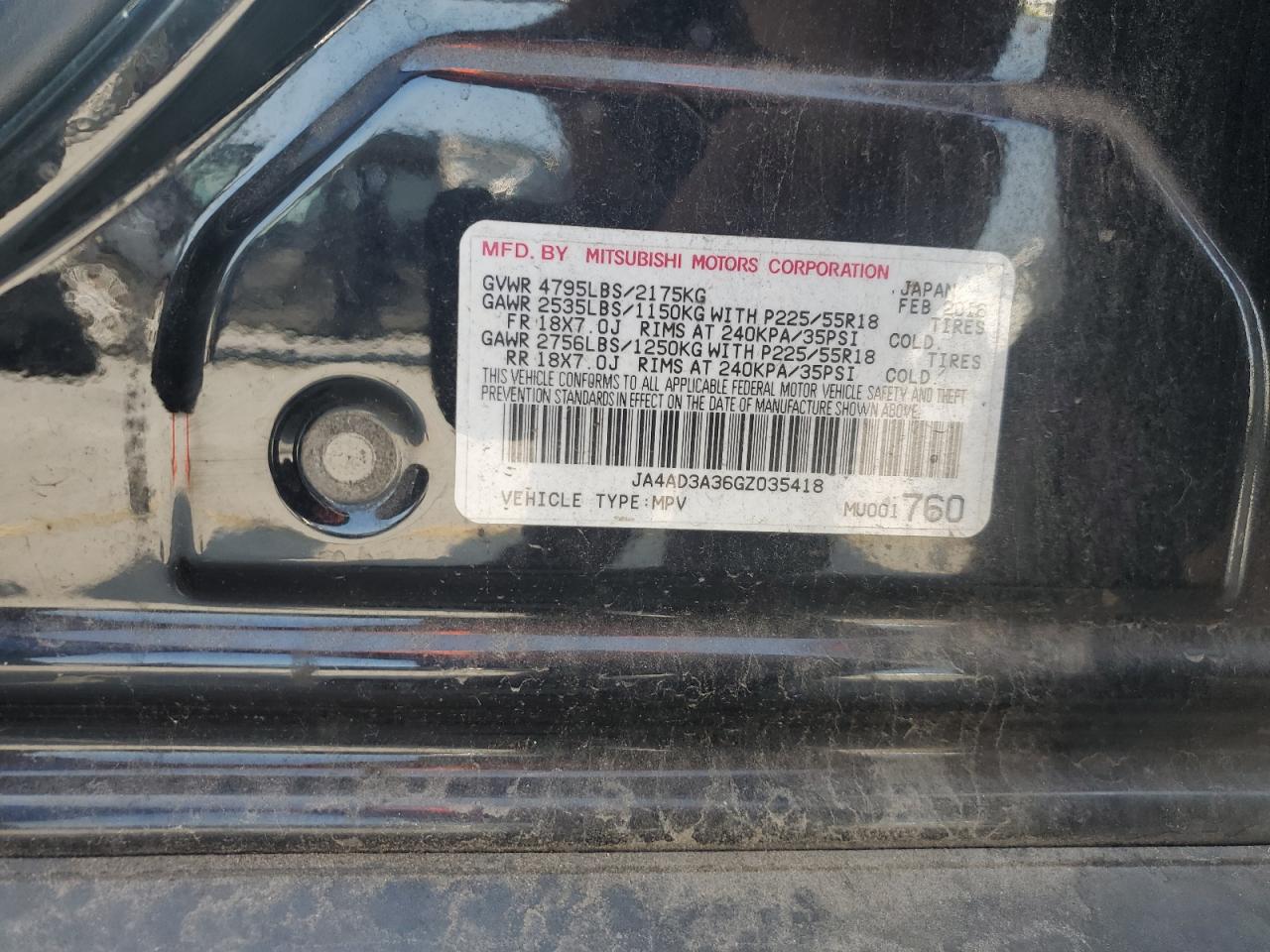 2016 Mitsubishi Outlander Se VIN: JA4AD3A36GZ035418 Lot: 63813075