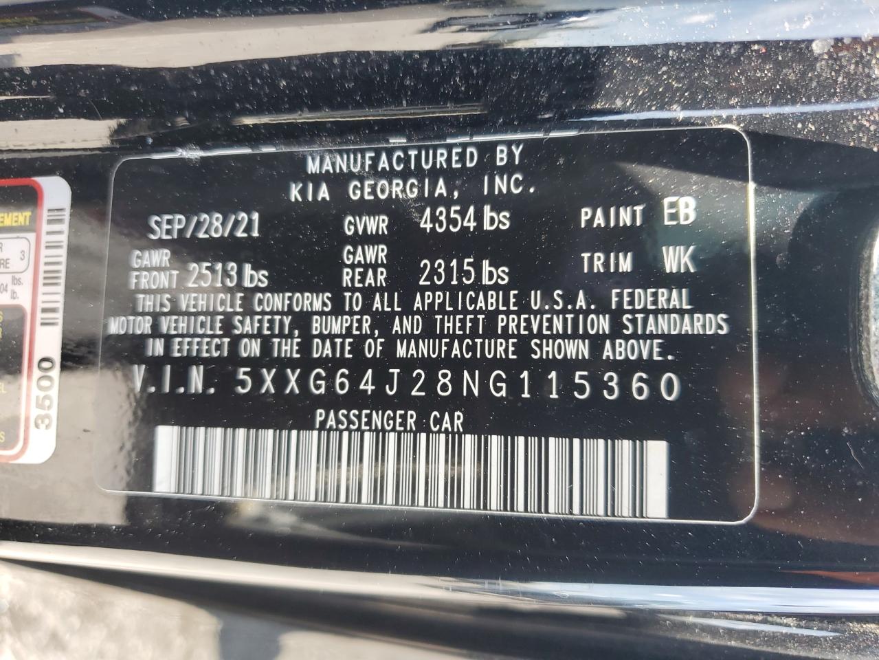2022 Kia K5 Gt Line VIN: 5XXG64J28NG115360 Lot: 63383135