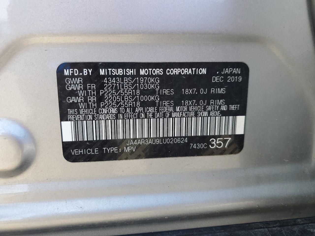 2020 Mitsubishi Outlander Sport Es VIN: JA4AR3AU9LU020624 Lot: 63494535