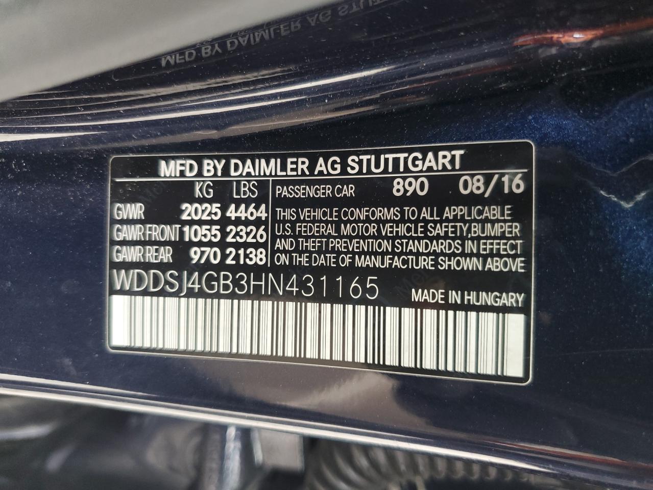 2017 Mercedes-Benz Cla 250 4Matic VIN: WDDSJ4GB3HN431165 Lot: 63269395