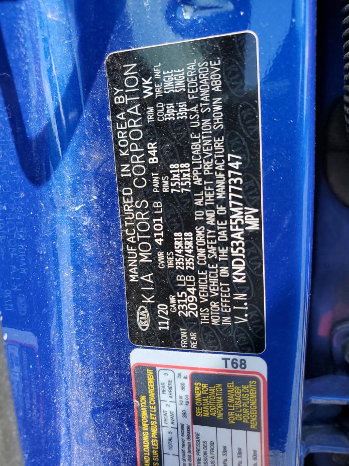 2021 Kia Soul Gt-Line Turbo VIN: KNDJ53AF5M7773747 Lot: 65693185