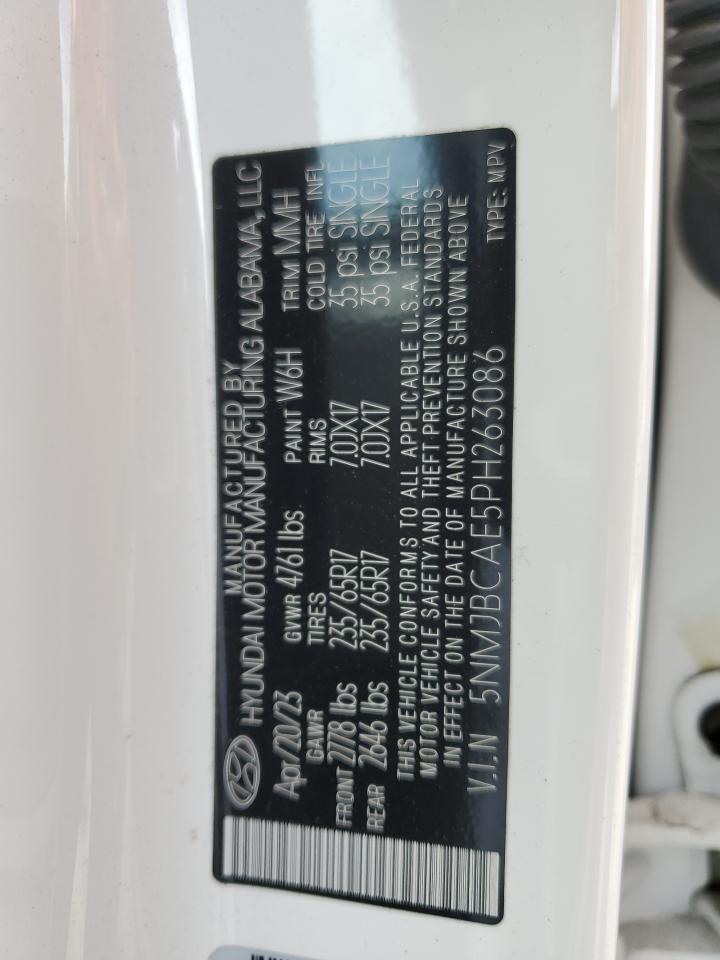 2023 Hyundai Tucson Sel VIN: 5NMJBCAE5PH263086 Lot: 65368145