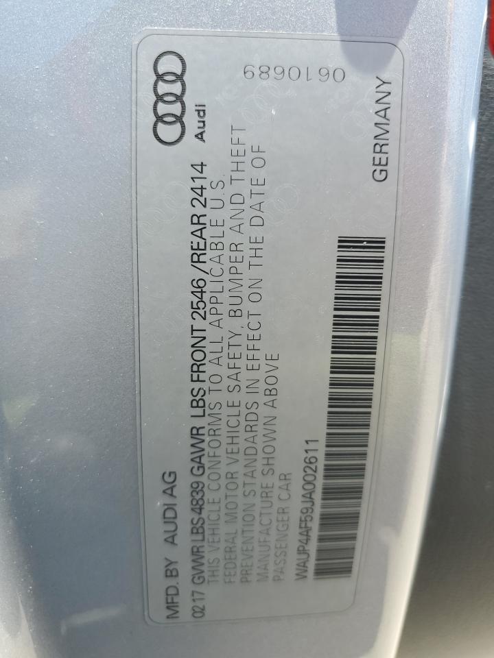 2018 Audi S5 Premium Plus VIN: WAUP4AF59JA002611 Lot: 63123015
