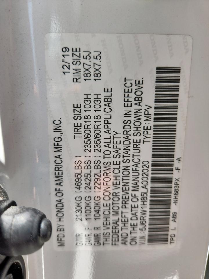 2020 Honda Cr-V Exl VIN: 5J6RW1H85LA002020 Lot: 64315735