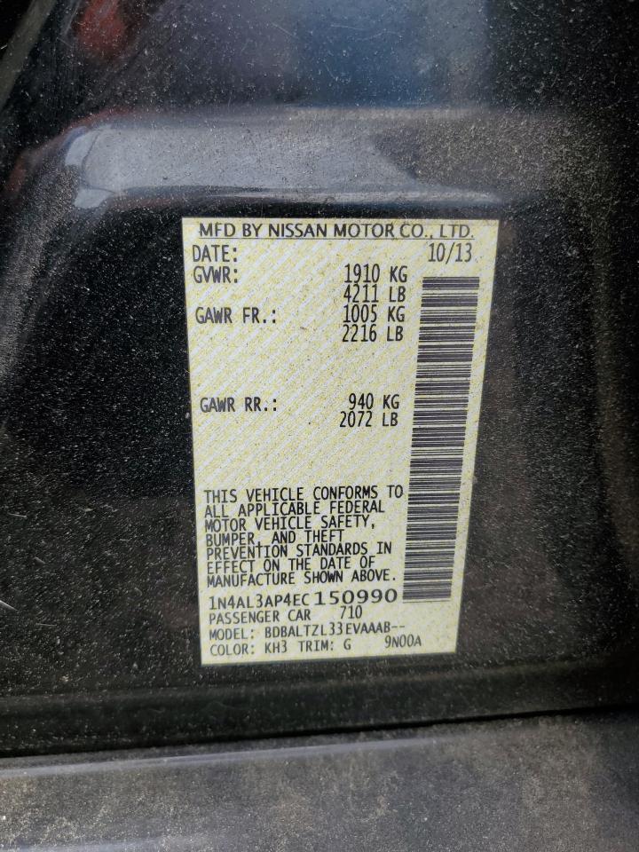 2014 Nissan Altima 2.5 VIN: 1N4AL3AP4EC150990 Lot: 62145945