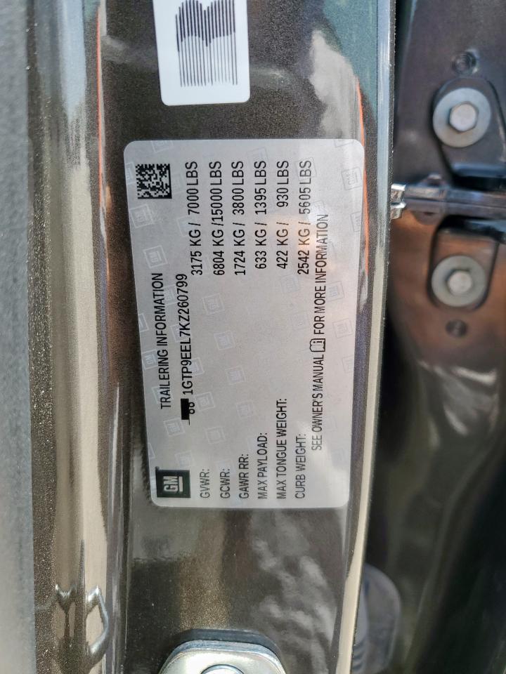 2019 GMC Sierra K1500 At4 VIN: 1GTP9EEL7KZ260799 Lot: 65377555