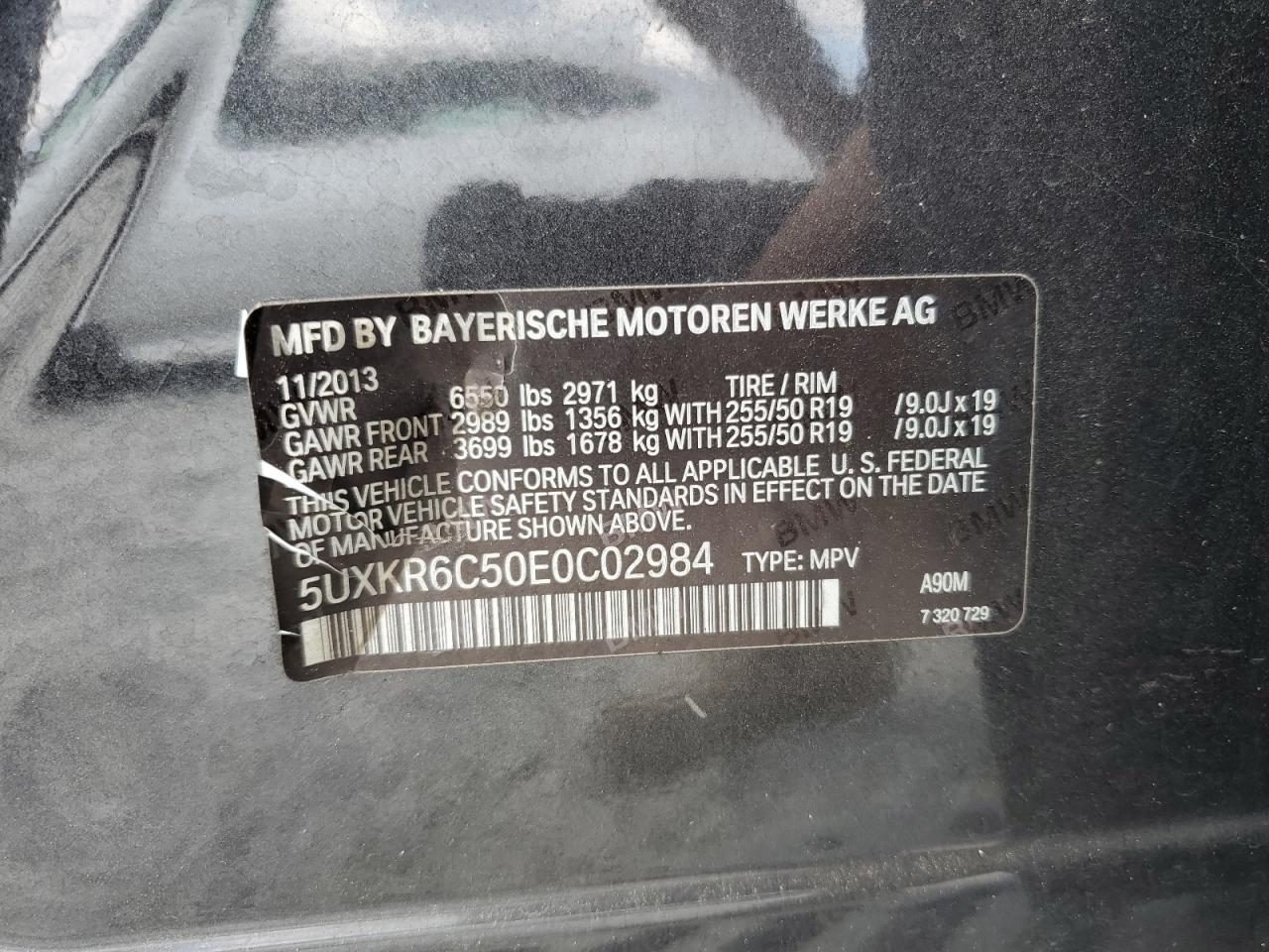 2014 BMW X5 xDrive50I VIN: 5UXKR6C50E0C02984 Lot: 64333355
