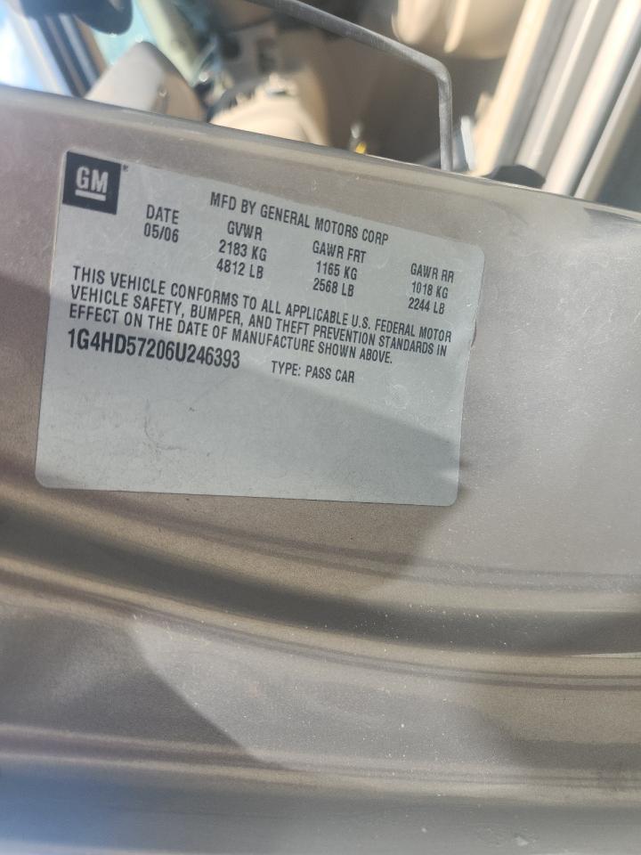 2006 Buick Lucerne Cxl VIN: 1G4HD57206U246393 Lot: 63593355