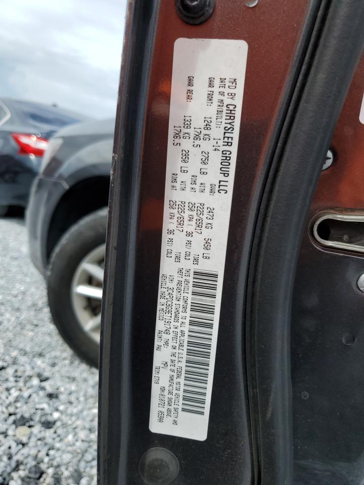 2014 Dodge Journey Sxt VIN: 3C4PDCBG9ET191748 Lot: 65076865
