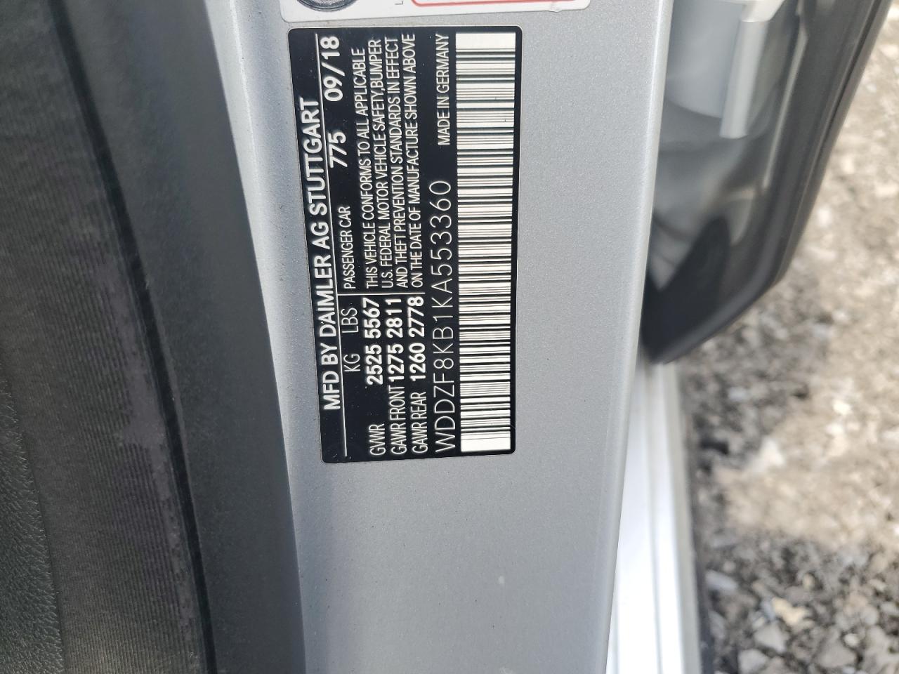 2019 Mercedes-Benz E 63 Amg-S 4Matic VIN: WDDZF8KB1KA553360 Lot: 63643575