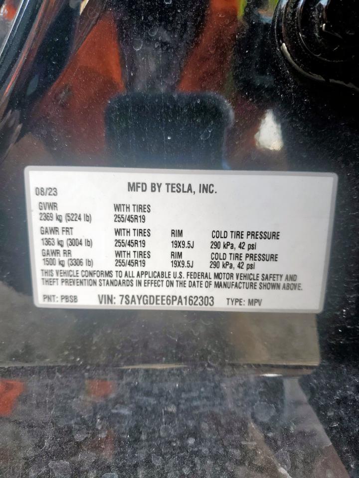 2023 Tesla Model Y VIN: 7SAYGDEE6PA162303 Lot: 71891595