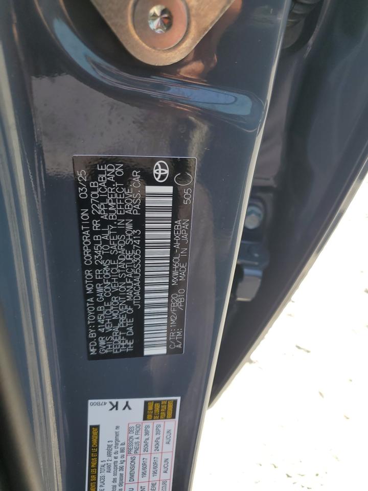 2025 Toyota Prius Le VIN: JTDACAAU5S3057413 Lot: 65636705