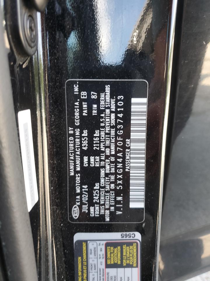 2015 Kia Optima Ex VIN: 5XXGN4A70FG374103 Lot: 64971865
