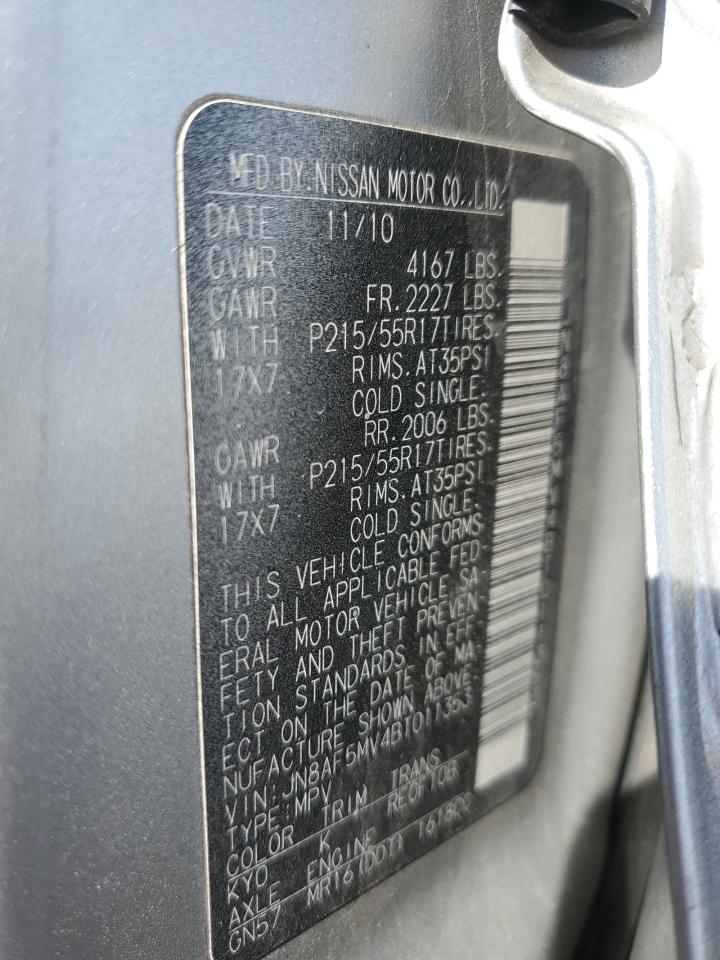 2011 Nissan Juke S VIN: JN8AF5MV4BT011353 Lot: 65027905