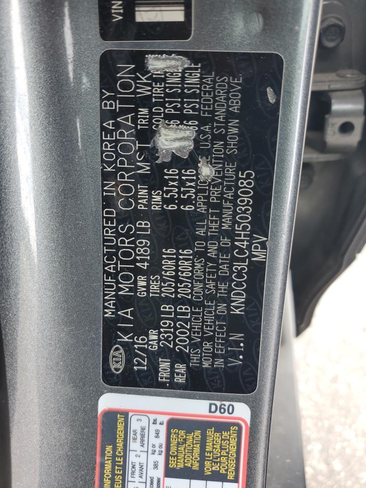2017 Kia Niro Ex VIN: KNDCC3LC4H5039085 Lot: 64989245
