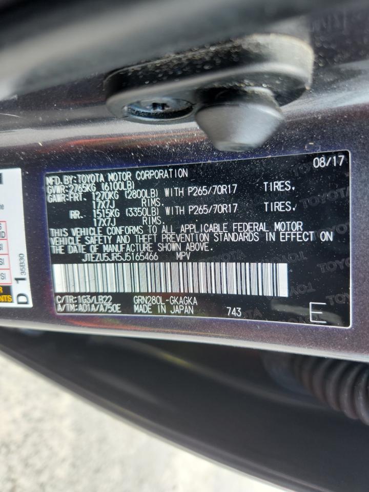 2018 Toyota 4Runner Sr5 VIN: JTEZU5JR5J5165466 Lot: 63244085
